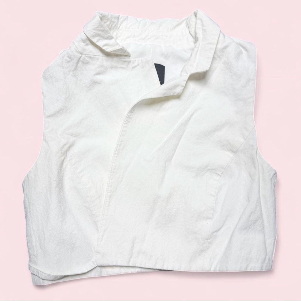 Zara White Sleeveless Asymmetric Vest Top
